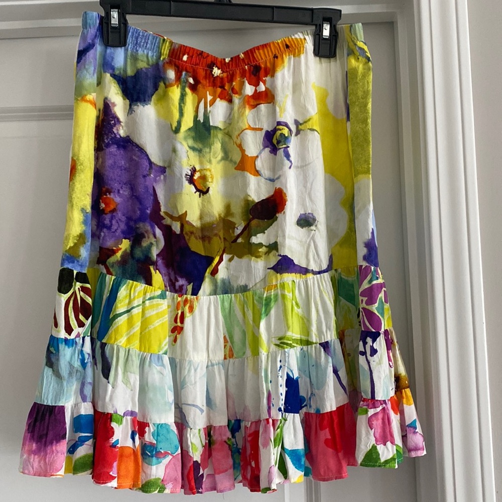 Jams World Colorful Floral Midi Skirt